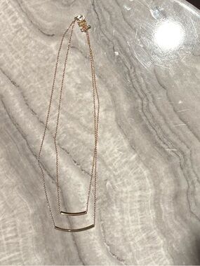 Delicate Gold Double Bar Necklace - Women Jewelry